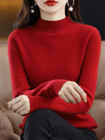 Women's Wool Mock Neck Sweater — View 10