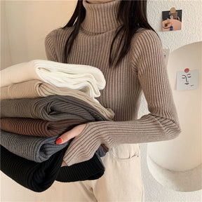 Women's Fitted Thumbhole Turtleneck Sweater — View 1