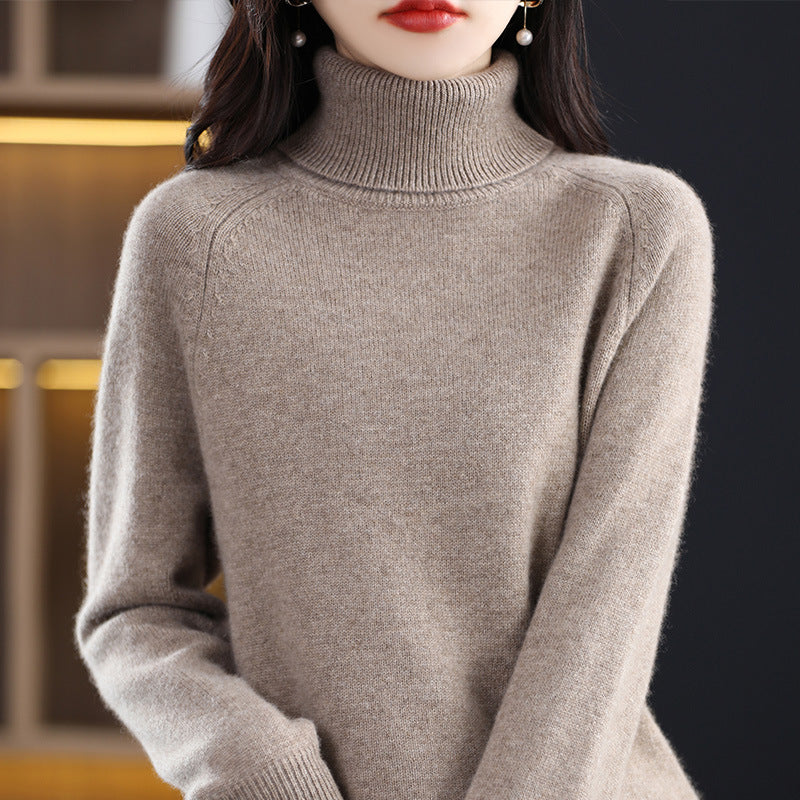 Women's Relaxed Fit Long Sleeve Mock Neck Sweater — View 4