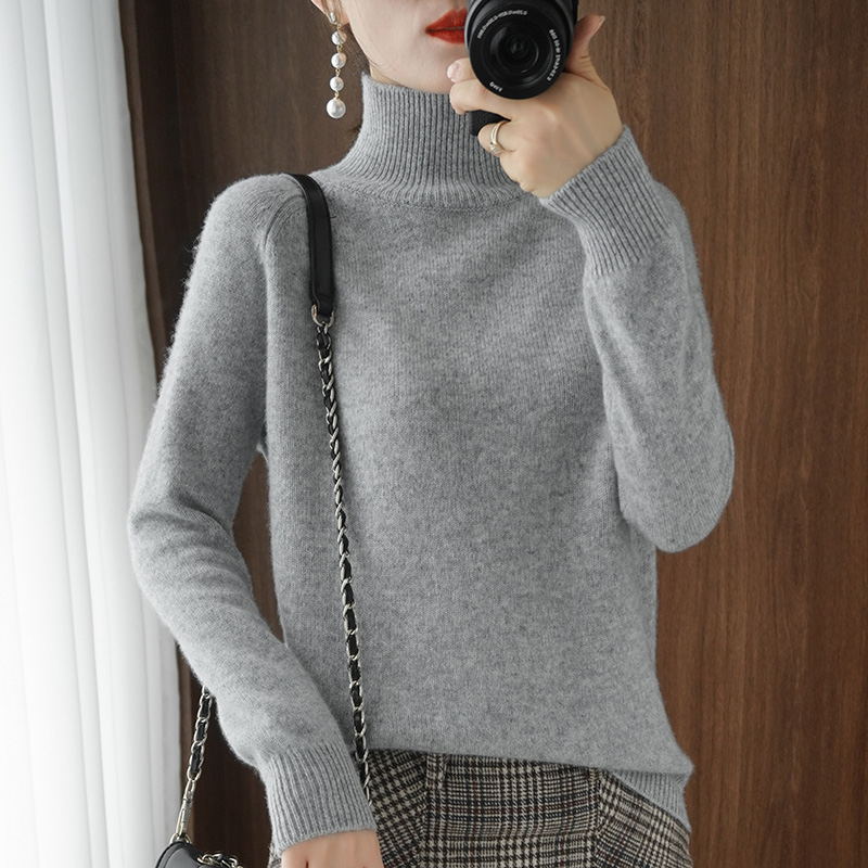 Women's Relaxed Fit Mock Neck Sweater — View 10
