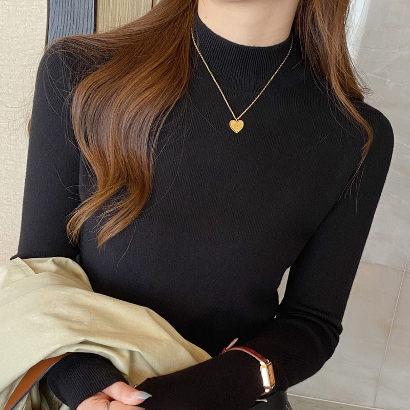 Women's Fitted Mock Neck Sweater — View 7