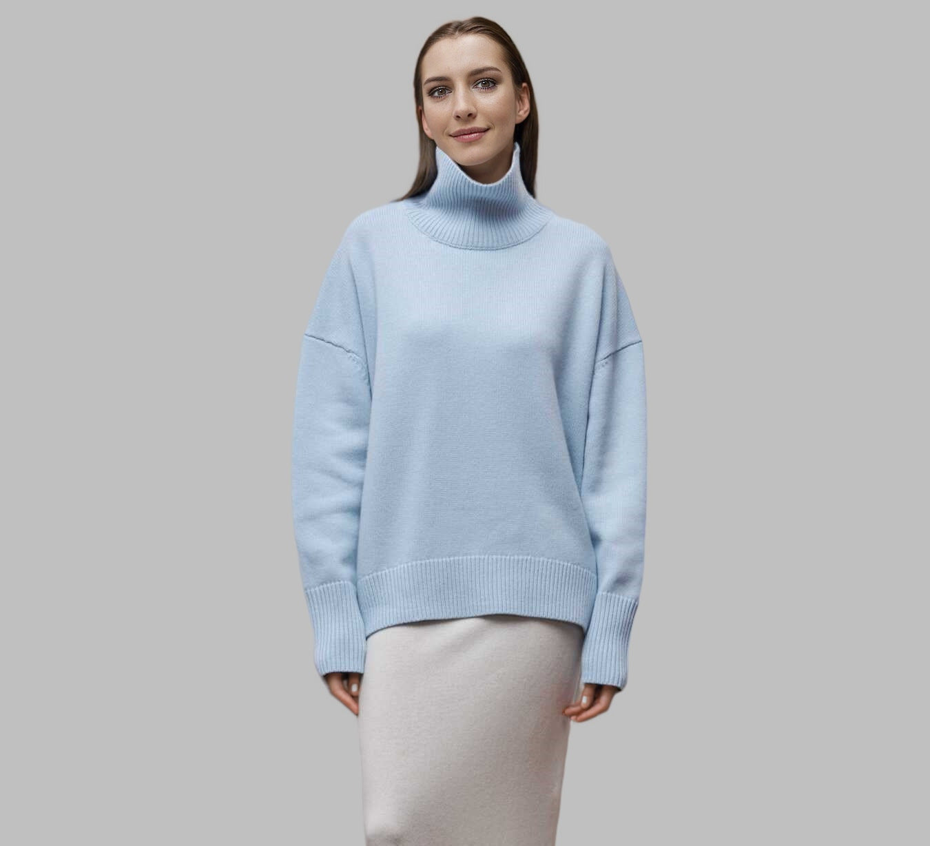 Women's Relaxed Fit Turtleneck Sweater — View 4
