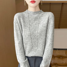 Women's Wool Mock Neck Sweater — View 6
