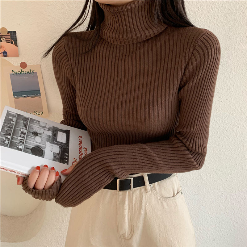 Women's Fitted Thumbhole Turtleneck Sweater — View 7