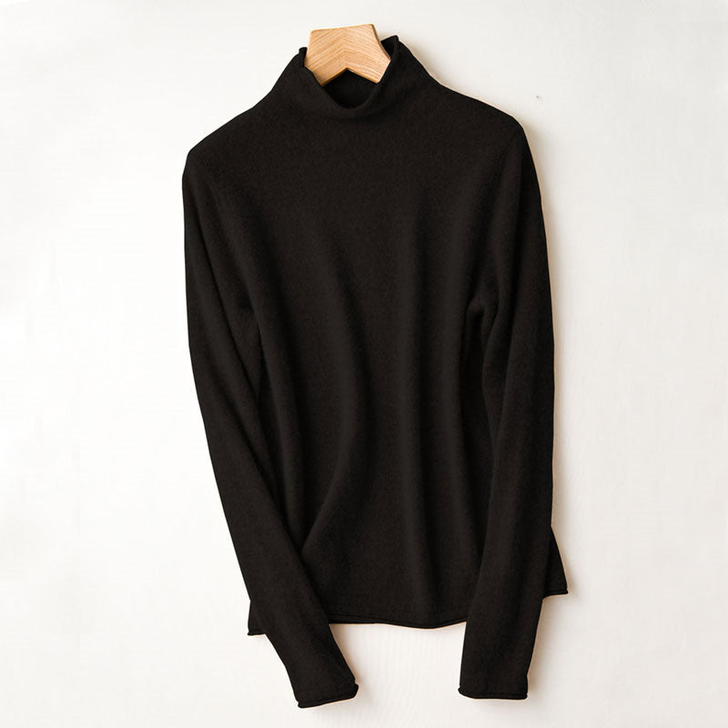 Women's Wool Mock Neck Sweater — View 2