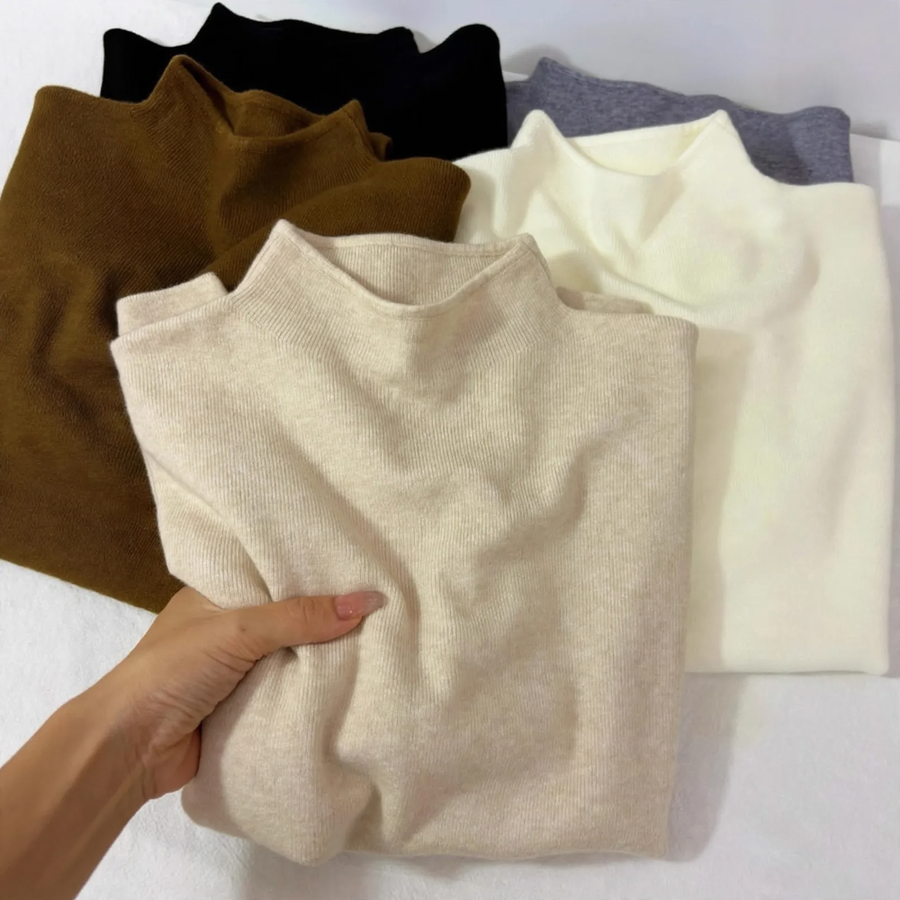 Women's Ribbed Mock Neck Sweater — View 1