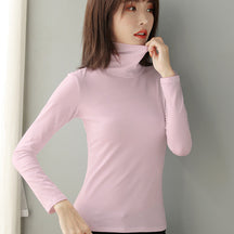Women's Wool Fitted Long Sleeve Mock Neck Top — View 7