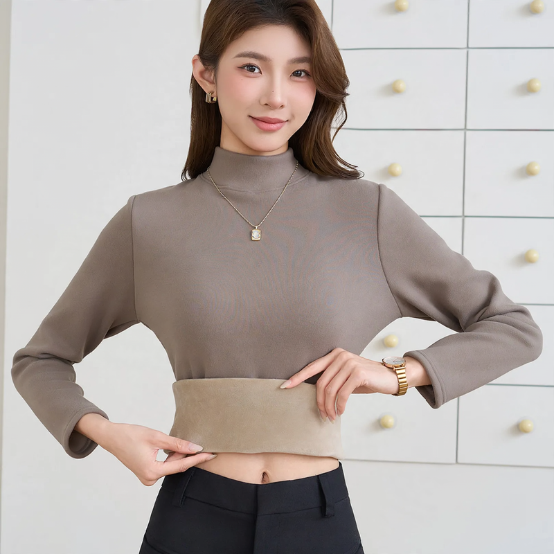 Women's Long Sleeve Mock Neck Top — View 2