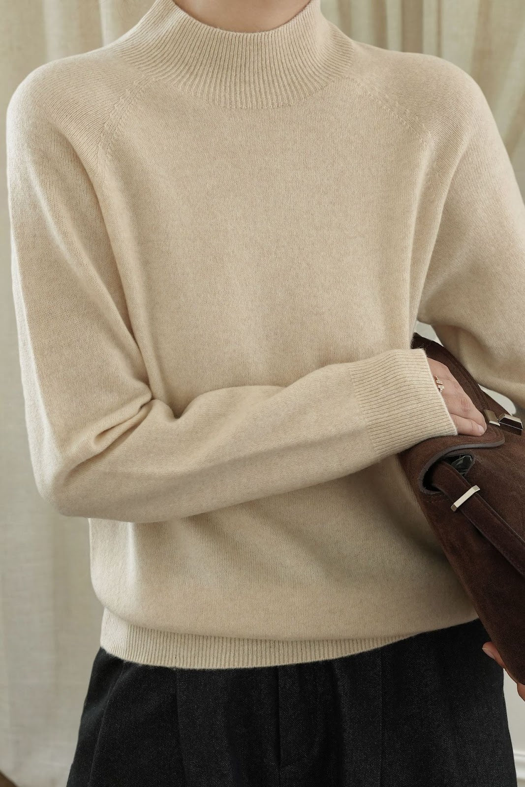 Women's Wool Relaxed Fit Crewneck Sweater — View 4