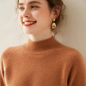 Women's Cashmere Mock Neck Sweater — View 10