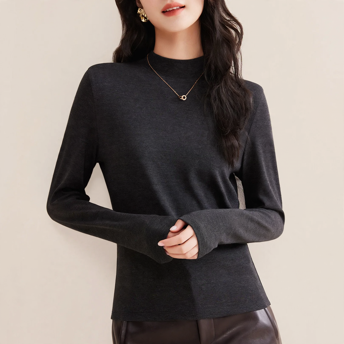 Women's Mock Neck Top — View 5