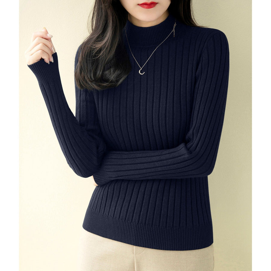 Women's Fitted Mock Neck Sweater — View 1