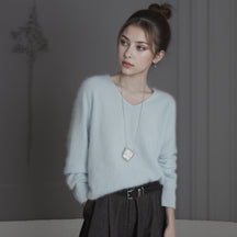 Women's Cashmere Blend Crewneck Sweater — View 6