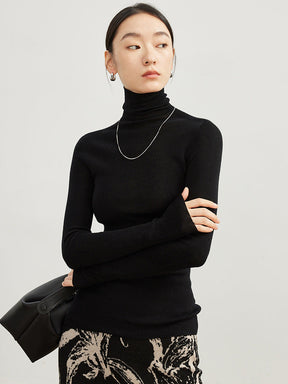 Women's Wool Turtleneck Sweater — View 4