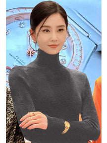 Women's Long Sleeve Mock Neck Sweater — View 5