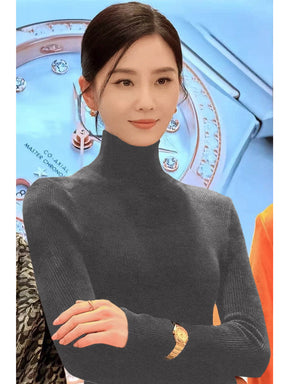 Women's Long Sleeve Mock Neck Sweater — View 5