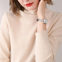 Women's Wool Mock Neck Sweater — View 4