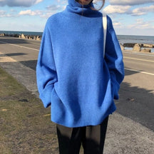 Women's Oversized Long Sleeve Turtleneck Sweater — View 3