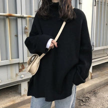 Women's Oversized Long Sleeve Turtleneck Sweater — View 5
