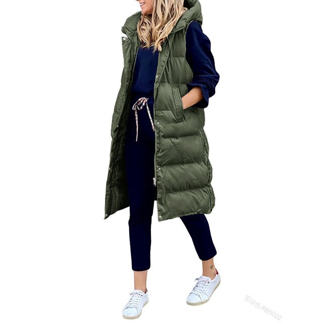 Women's Wool Longline Sleeveless Vest — View 3