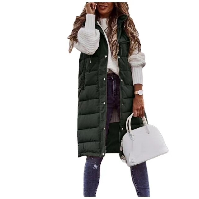 Women's Wool Longline Sleeveless Vest — View 4