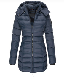 Women's Zip Front Hooded Puffer Jacket — View 1
