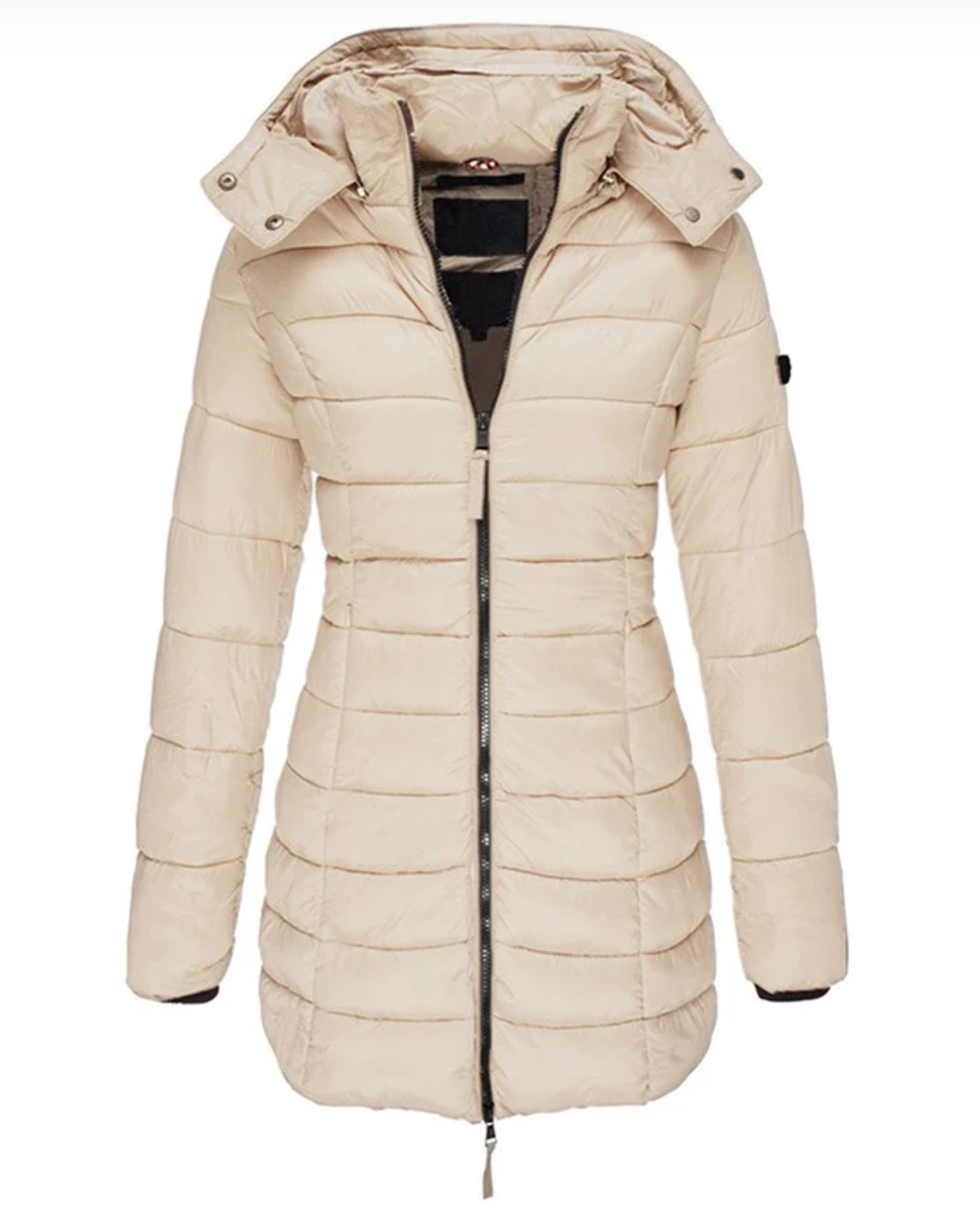 Women's Zip Front Hooded Puffer Jacket — View 3