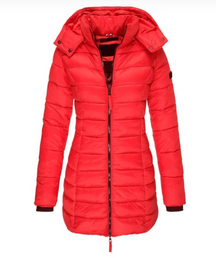 Women's Zip Front Hooded Puffer Jacket — View 6