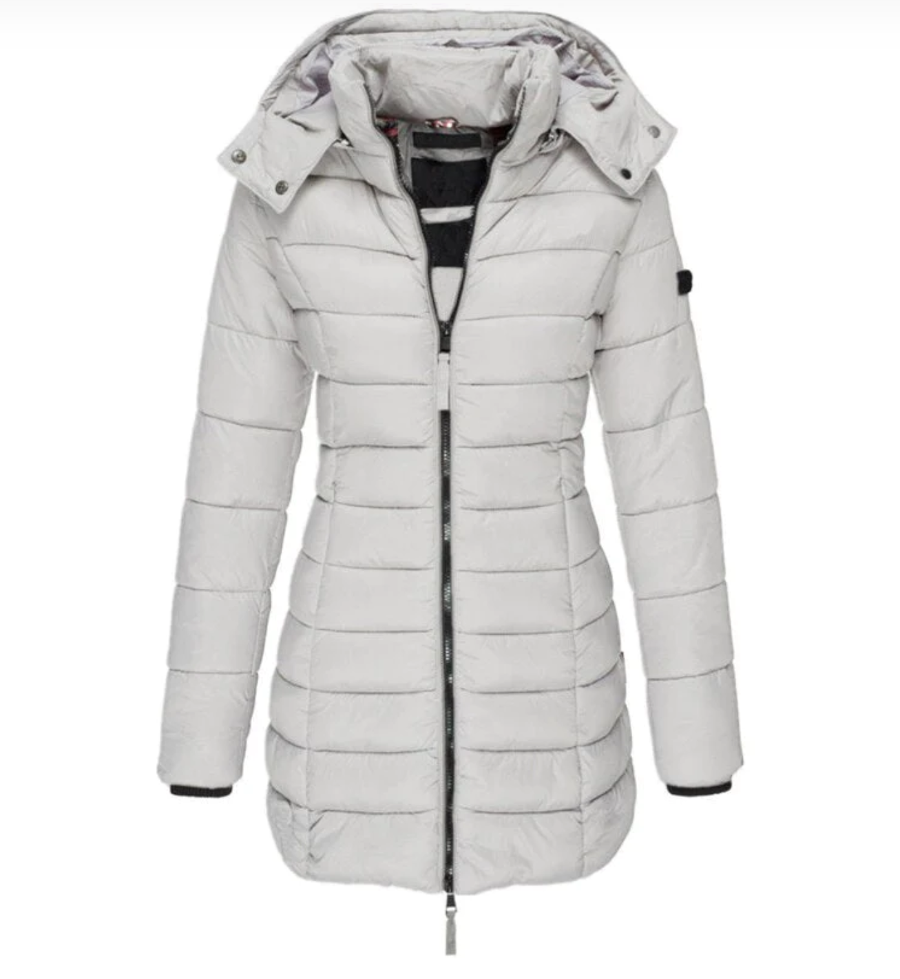 Women's Zip Front Hooded Puffer Jacket — View 7