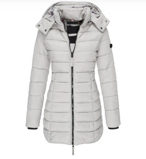 Women's Zip Front Hooded Puffer Jacket — View 7