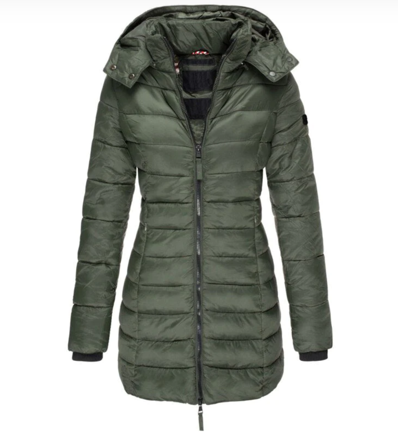 Women's Zip Front Hooded Puffer Jacket — View 4
