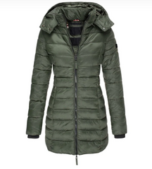 Women's Zip Front Hooded Puffer Jacket — View 4