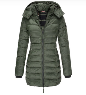 Women's Zip Front Hooded Puffer Jacket — View 4