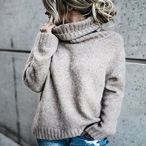 Women's Oversized Ribbed Fine Knit Turtleneck Sweater — View 2