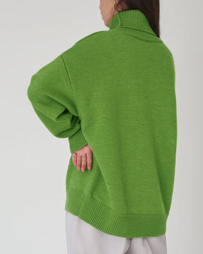 Women's Wool Blend Oversized Turtleneck Sweater — View 6
