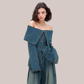 Women's Button Detail Lined Denim Jacket — View 5