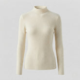 Women's Fitted Ribbed Textured Turtleneck Sweater — View 6