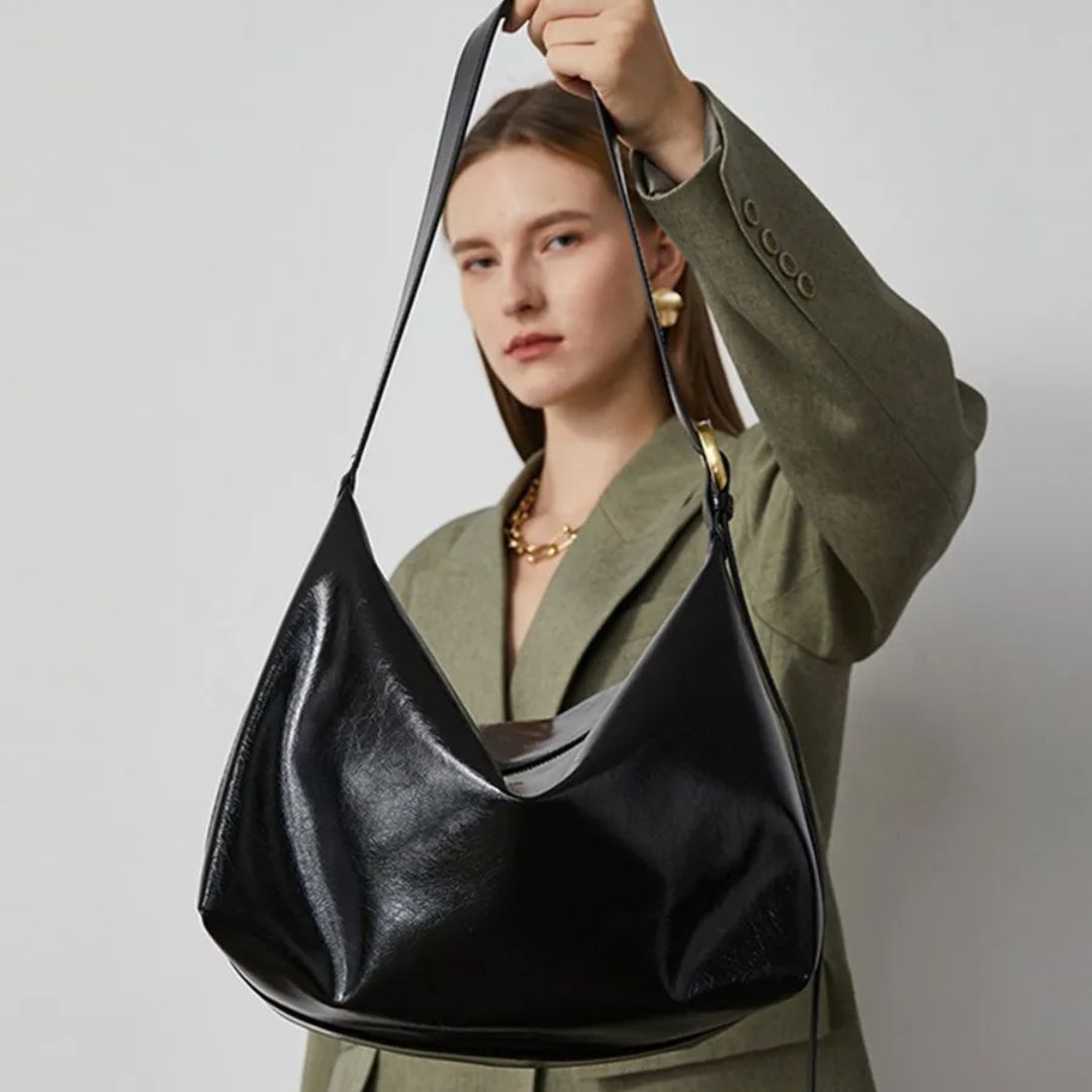 Women's Faux Leather Hobo Shoulder Bag by Juana Fashion