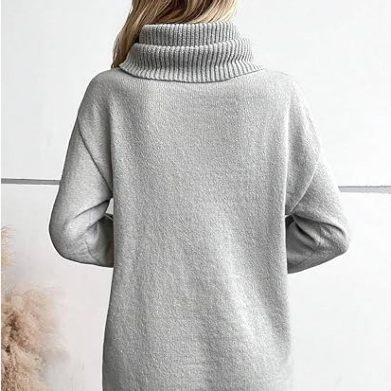 Women's Relaxed Fit Turtleneck Sweater — View 2