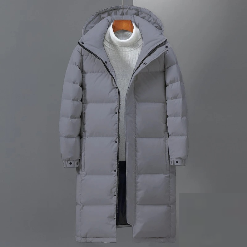 Long Hooded Quilted Coat | Robert in White - Juana Fashion