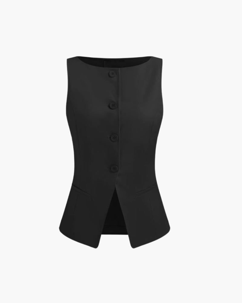 Women's Tailored Vest | Savona in Beige - Juana Fashion