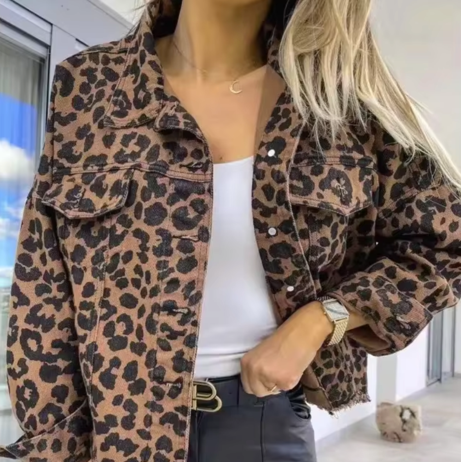Women's Leopard Print Coat — View 3