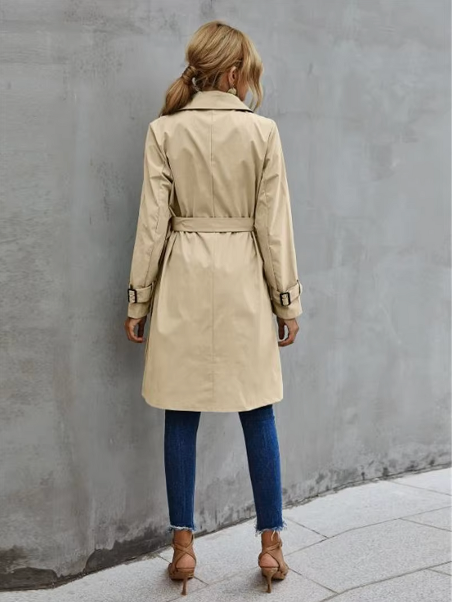 Women's Long Sleeve Trench Coat — View 2