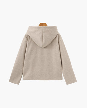 Women's Wool Zip-Up Coat | Marlow in Beige - Juana Fashion