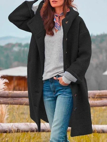 Women's Oversized Button-Front Coat | Selina in Green - Juana Fashion