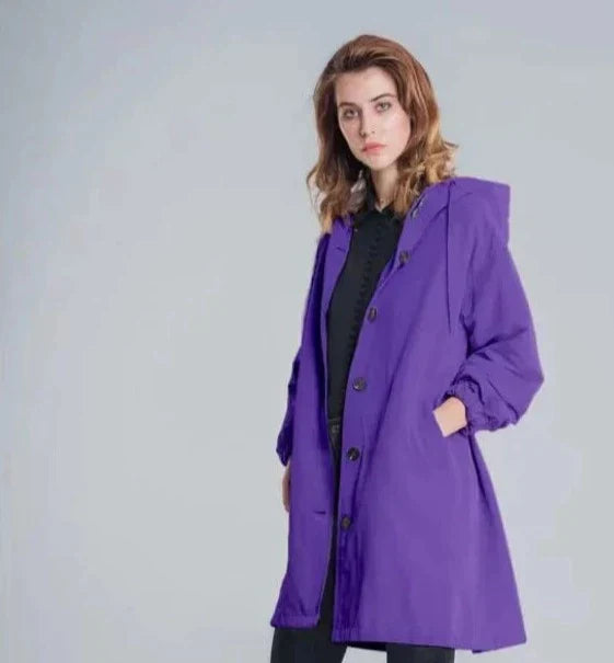 Women's Oversized Hooded Rain Jacket — View 9