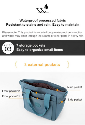 Women's Seven Compartment Shoulder Tote Bag by Juana Fashion