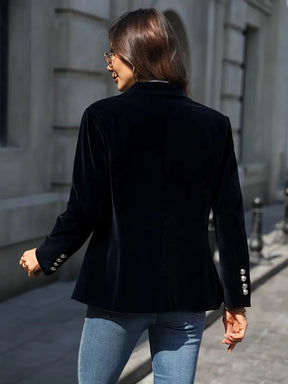 Women's Classic Single-Button Blazer | Sabina in Black - Juana Fashion