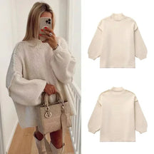 Women's Balloon Sleeve Turtleneck Sweater — View 12
