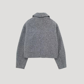 Women's Cropped Zip-Up Winter Jacket | Rita in Gray - Juana Fashion
